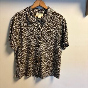 Bechamel Animal Print Top in Cream and Brown